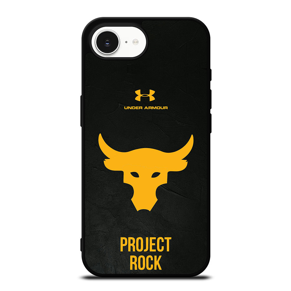 Project Rock Under Armour iPhone 16e case black TPU silicone rubber protective cover by Casedear