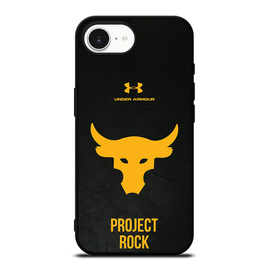 Project Rock Under Armour iPhone 16e case black TPU silicone rubber protective cover by Casedear