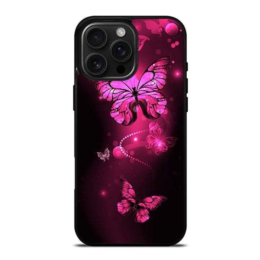 Purple Butterfly Pink iPhone 16 Pro Max Case