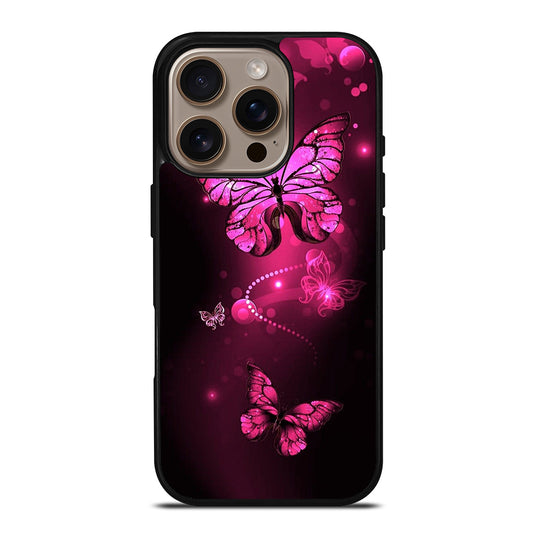 Purple Butterfly Pink iPhone 16 Pro Case