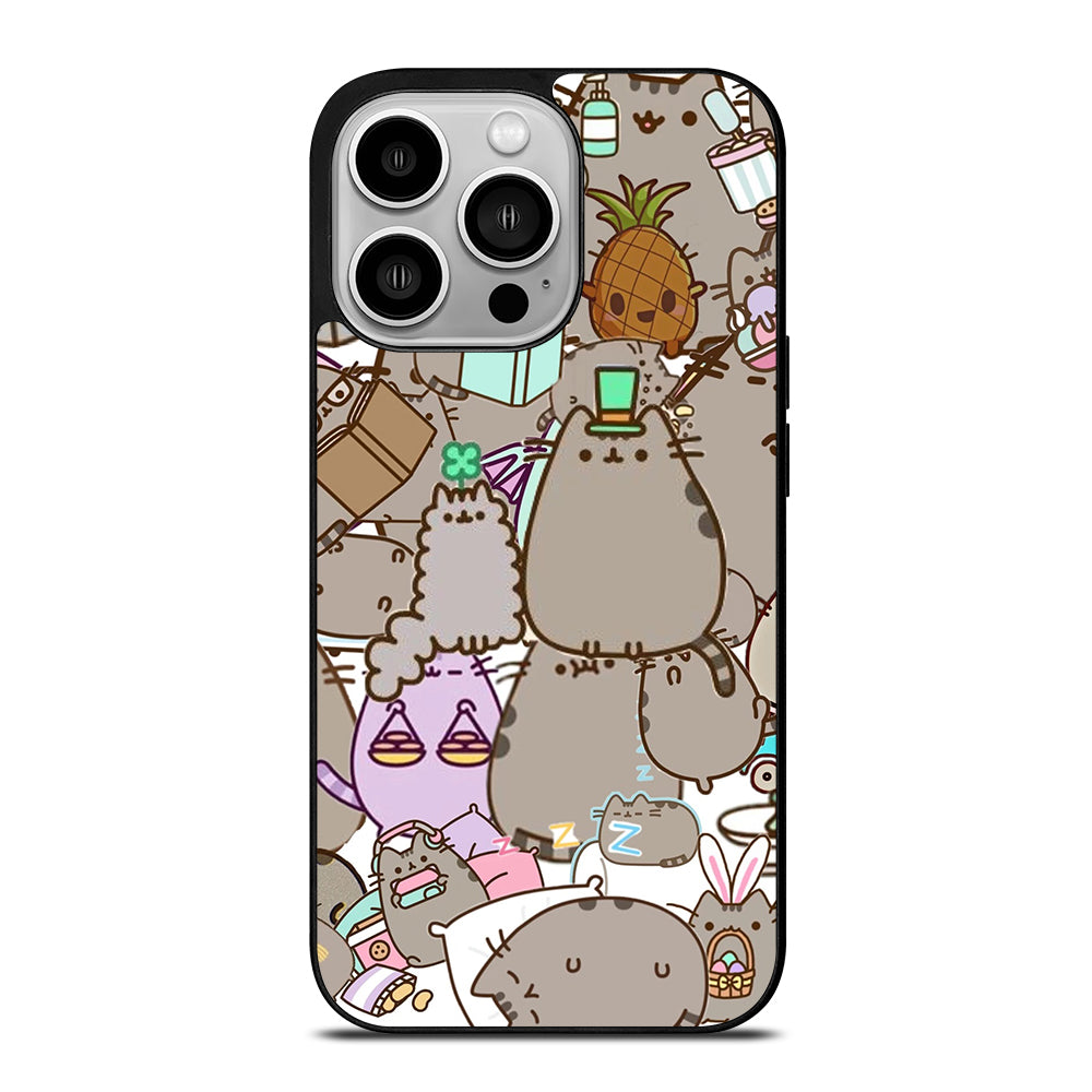 Pusheen Cartoon Collage iPhone 14 Pro Case