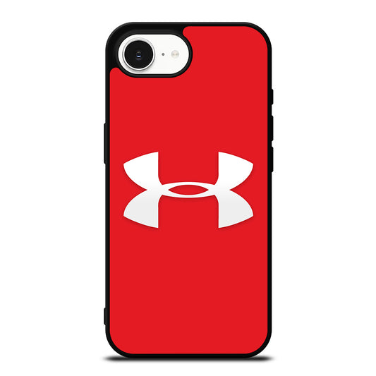 RED UNDER ARMOUR iPhone 16e case black TPU silicone rubber protective cover by Casedear