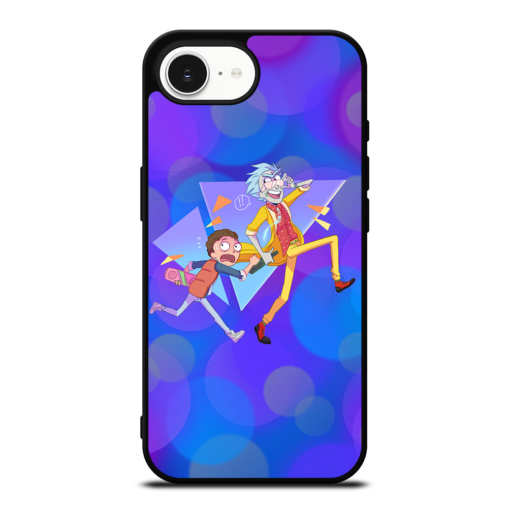 RICK AND MORTY iPhone 16e case black TPU silicone rubber protective cover by Casedear