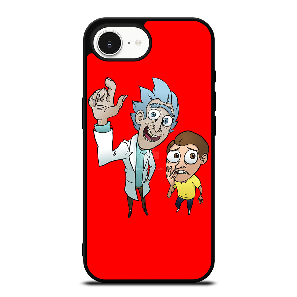 RICK MORTY iPhone 16e case black TPU silicone rubber protective cover by Casedear