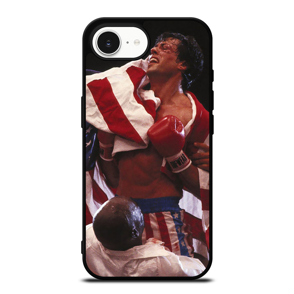 ROCKY BALBOA CASE iPhone 16e case black TPU silicone rubber protective cover by Casedear