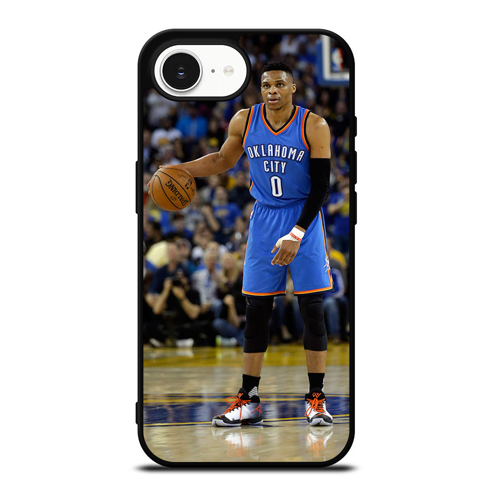 RUSSELL WESTBROOK AIR JORDAN iPhone 16e case black TPU silicone rubber protective cover by Casedear