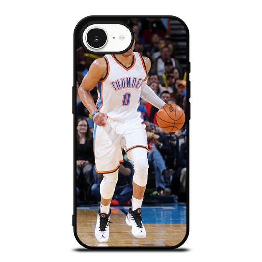 RUSSELL WESTBROOK DRIBLE iPhone 16e case black TPU silicone rubber protective cover by Casedear