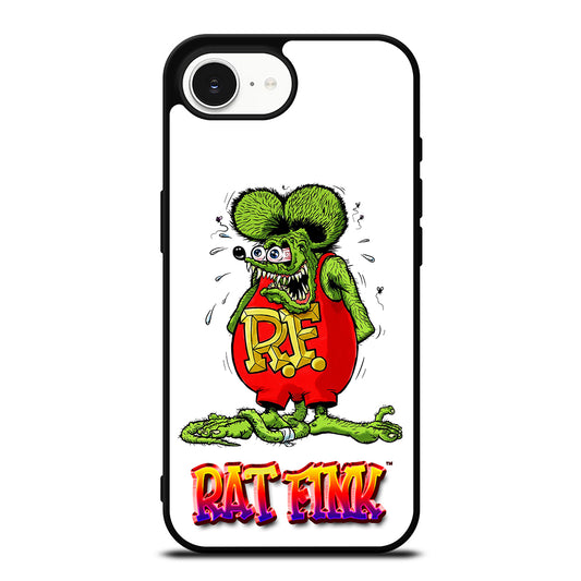 Rat Fink Big Daddy Ed Roth iPhone 16e case black TPU silicone rubber protective cover by Casedear