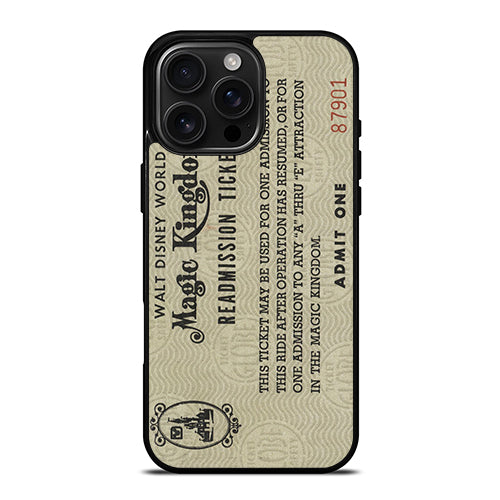 Readmission Ticket Print Walt Disney World iPhone 16 Pro Max Case