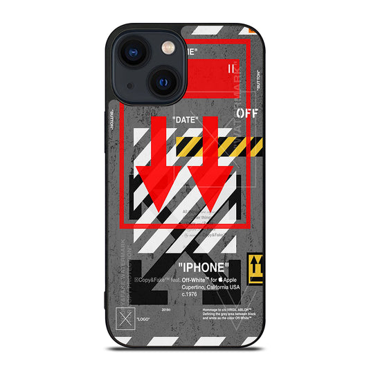 Red Arrow Down Off White iPhone 14 Plus Case