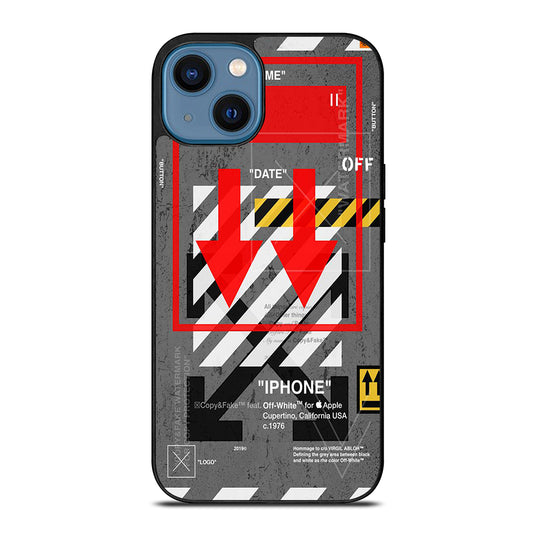 Red Arrow Down Off White iPhone 14 Case