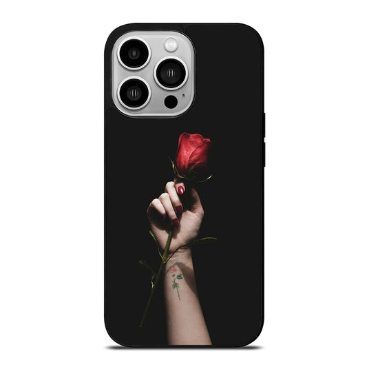 Red Rose Flower Hand iPhone 14 Pro Case