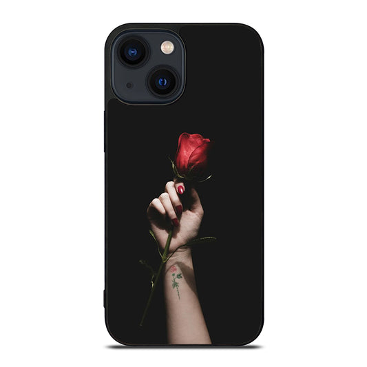 Red Rose Flower Hand iPhone 14 Plus Case
