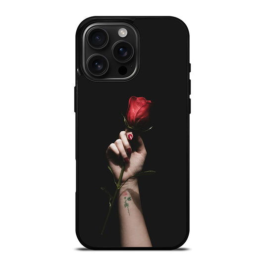 Red Rose Flower Hand iPhone 16 Pro Max Case