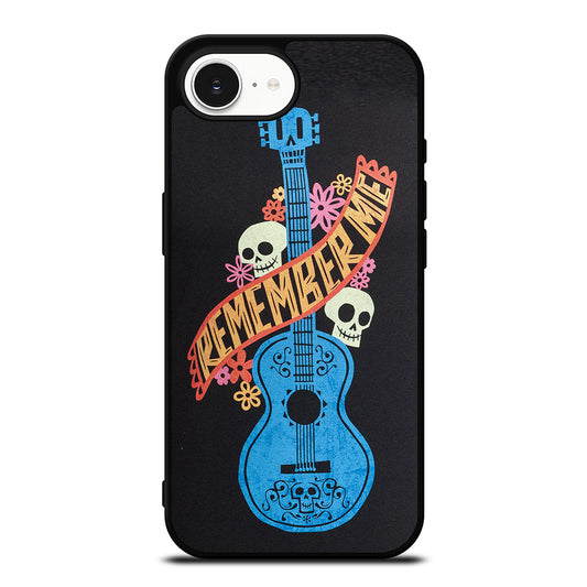 Remember Me Coco Guitar iPhone 16e case black TPU silicone rubber protective cover by Casedear
