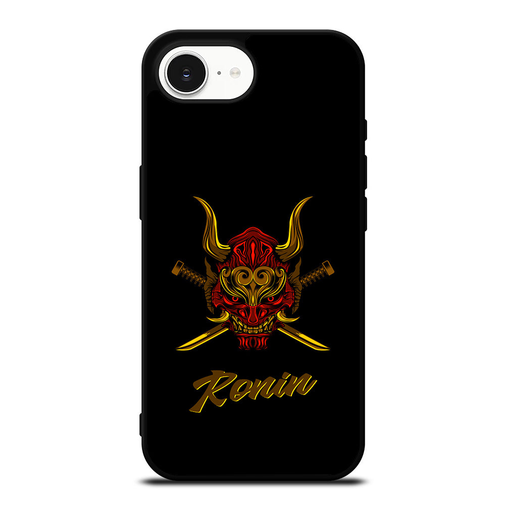 Ronin Logo iPhone 16e case black TPU silicone rubber protective cover by Casedear
