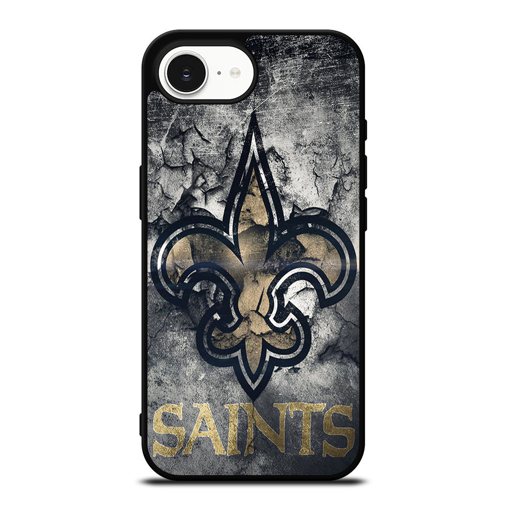 SAINTS NEW ORLEANS LOGO iPhone 16e case black TPU silicone rubber protective cover by Casedear