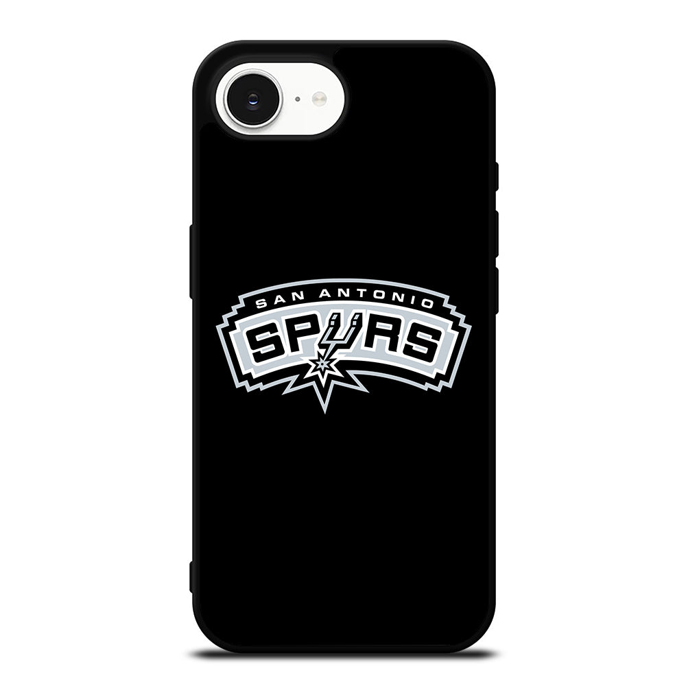 SAN ANTONIO SPURS LOGO iPhone 16e case black TPU silicone rubber protective cover by Casedear