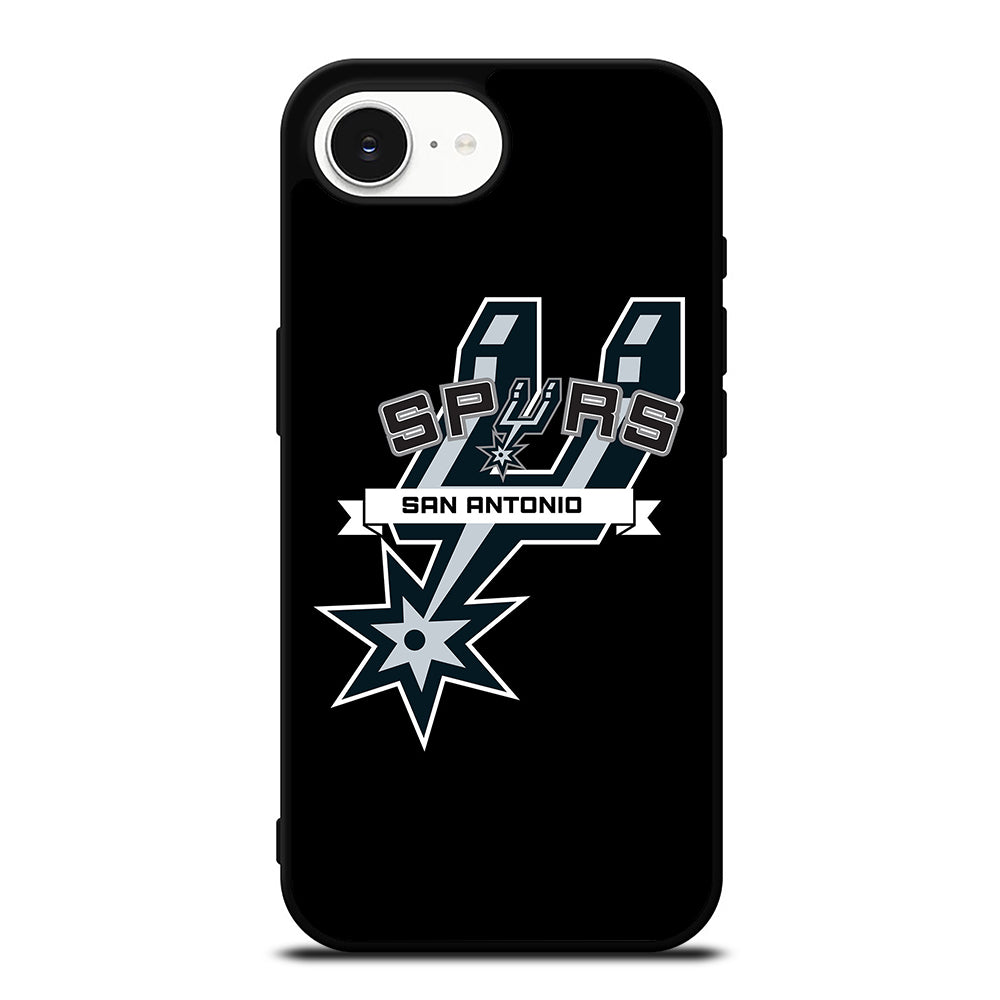 SAN ANTONIO SPURS iPhone 16e case black TPU silicone rubber protective cover by Casedear