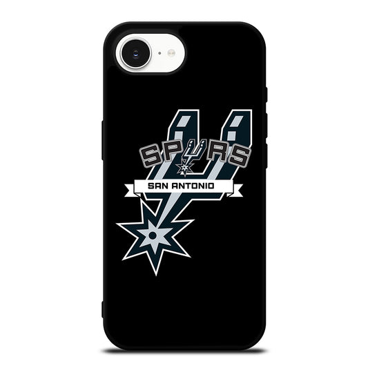 SAN ANTONIO SPURS iPhone 16e case black TPU silicone rubber protective cover by Casedear