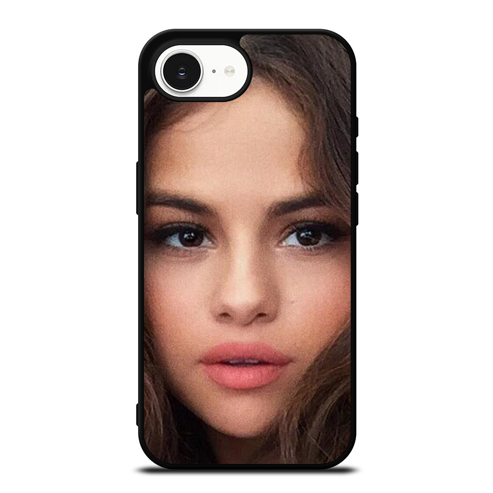 SELENA GOMEZ FACE iPhone 16e case black TPU silicone rubber protective cover by Casedear