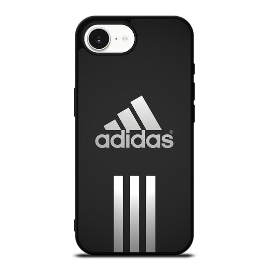 SIMPLE ADIDAS LOGO iPhone 16e case black TPU silicone rubber protective cover by Casedear