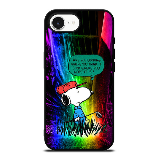 SNOOPY SHORT QUOTE iPhone 16e case black TPU silicone rubber protective cover by Casedear