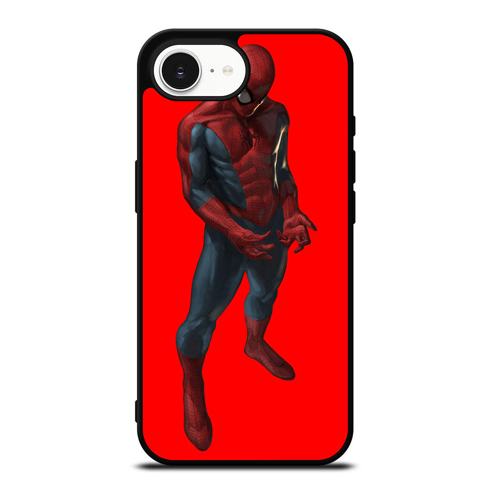 SPIDERMAN iPhone 16e case black TPU silicone rubber protective cover by Casedear