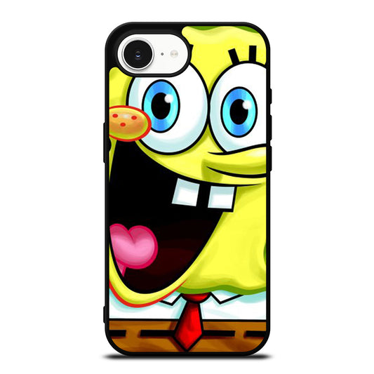 SPONGEBOB BIG SMILE iPhone 16e case black TPU silicone rubber protective cover by Casedear