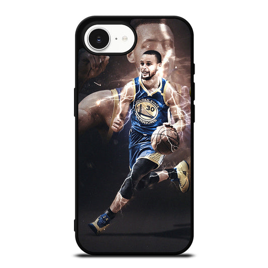 STEPHEN CURRY DRIBLE iPhone 16e case black TPU silicone rubber protective cover by Casedear