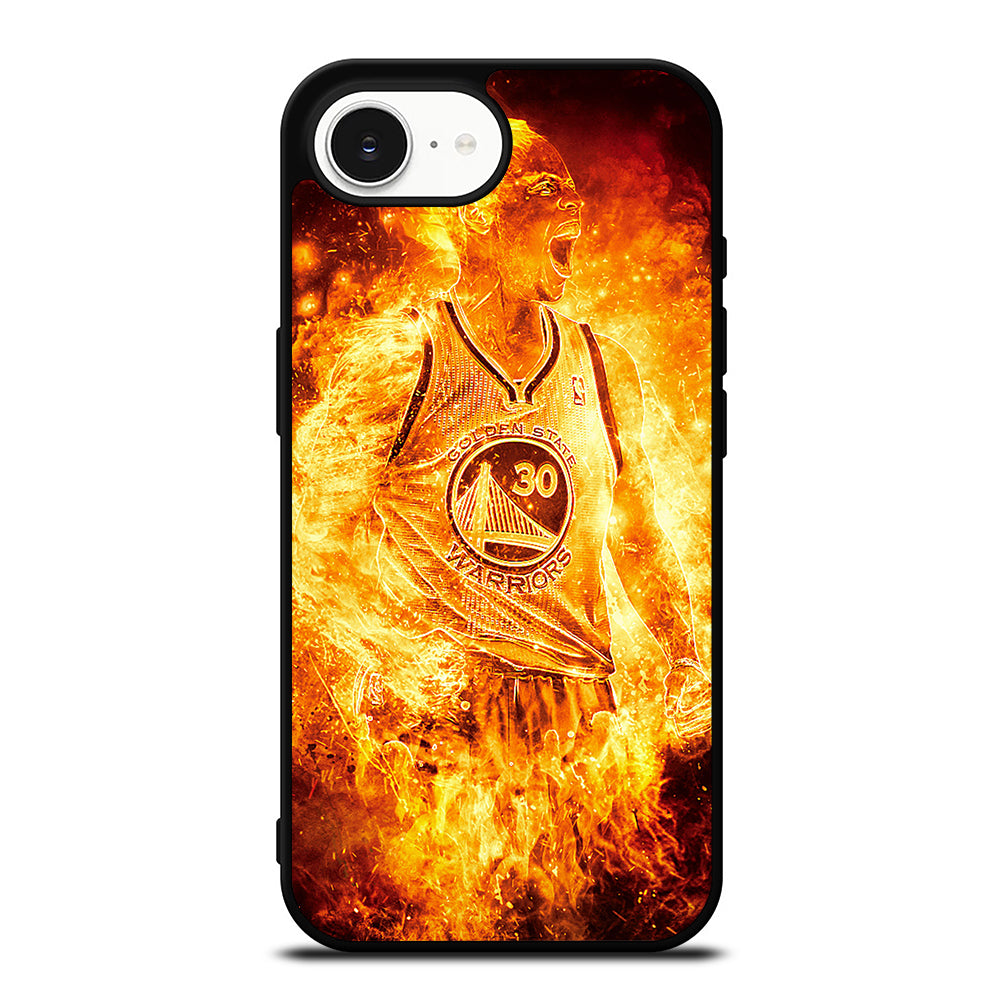 STEPHEN CURRY ON FIRE iPhone 16e case black TPU silicone rubber protective cover by Casedear