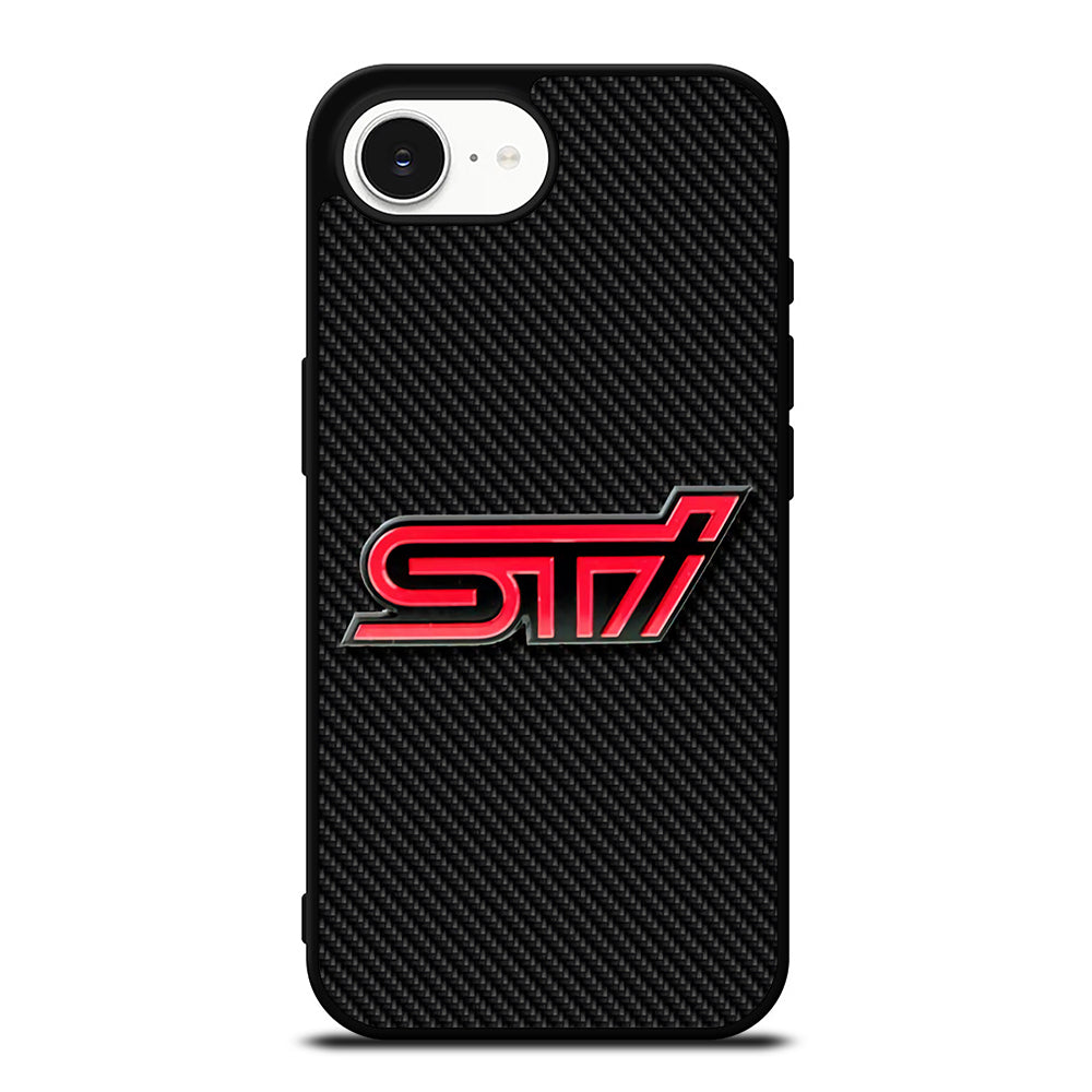 STI Logo iPhone 16e case black TPU silicone rubber protective cover by Casedear