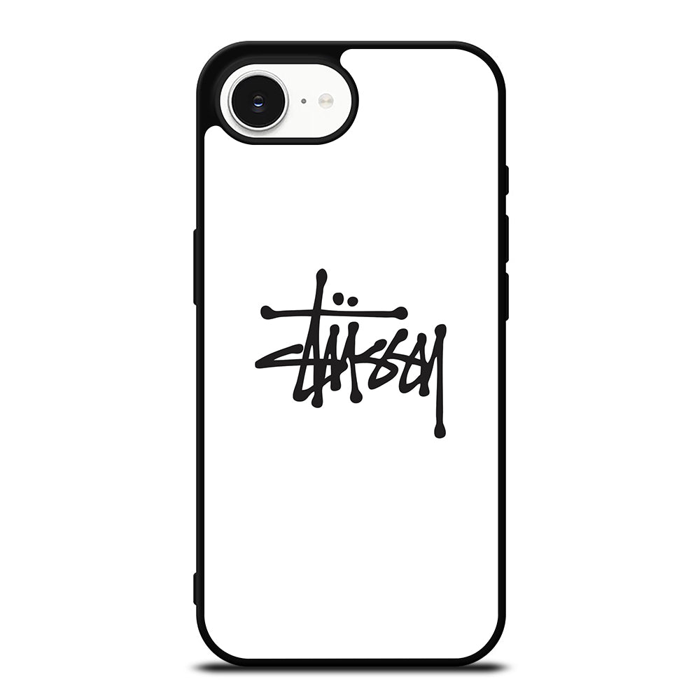 STUSSY CASE iPhone 16e case black TPU silicone rubber protective cover by Casedear