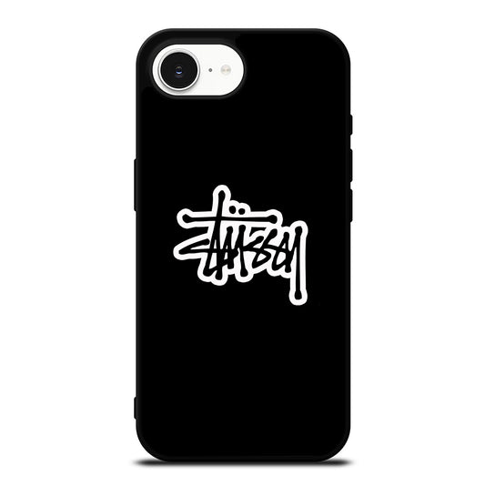 STUSSY LOGO PHONE CASE iPhone 16e case black TPU silicone rubber protective cover by Casedear