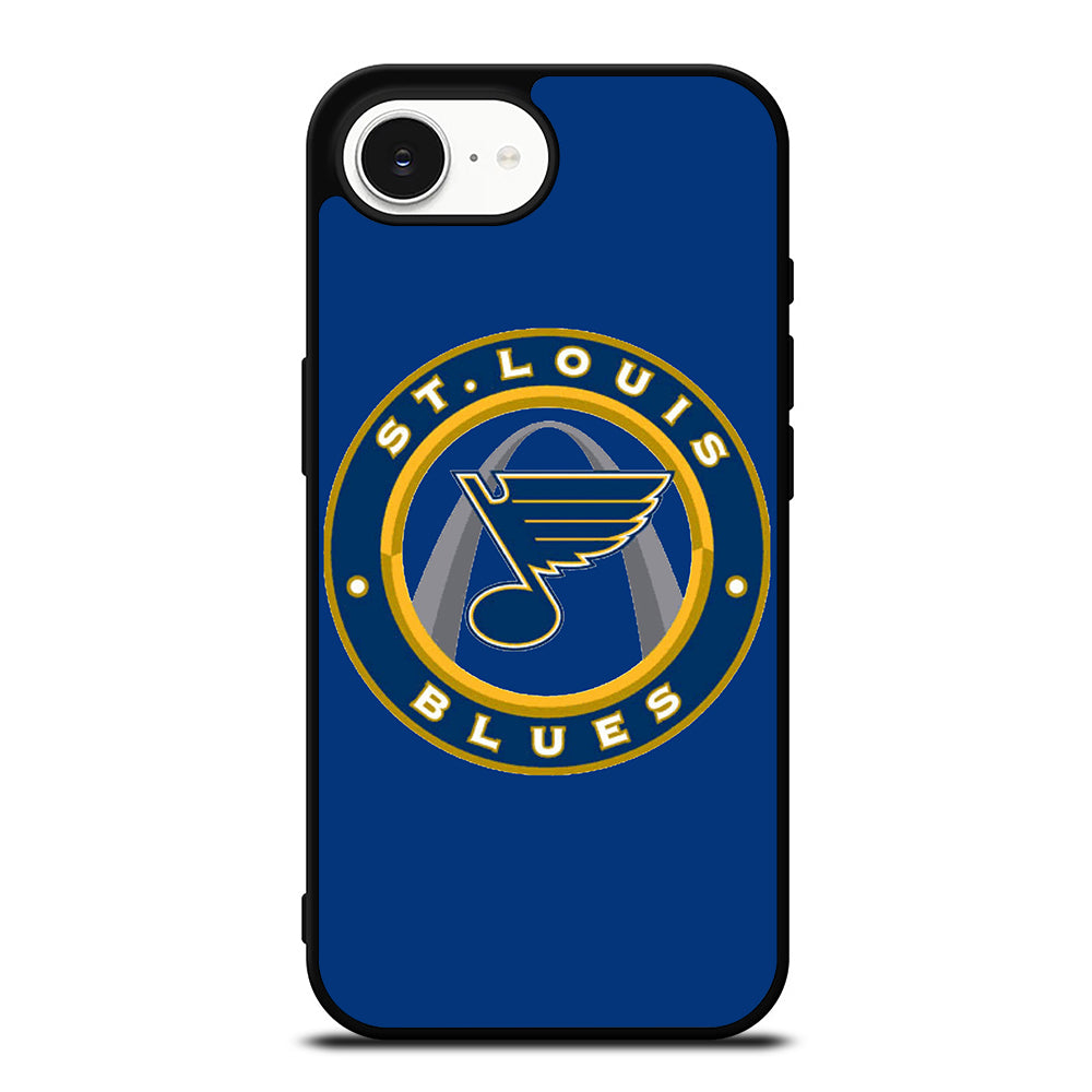 ST LOUIS BLUES EMBLEM iPhone 16e case black TPU silicone rubber protective cover by Casedear