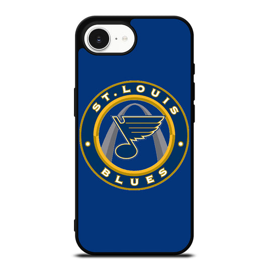 ST LOUIS BLUES EMBLEM iPhone 16e case black TPU silicone rubber protective cover by Casedear