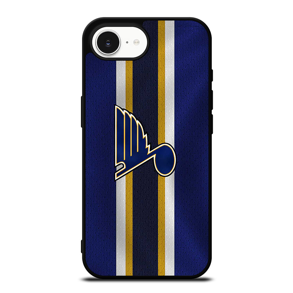 ST LOUIS BLUES FLAG iPhone 16e case black TPU silicone rubber protective cover by Casedear