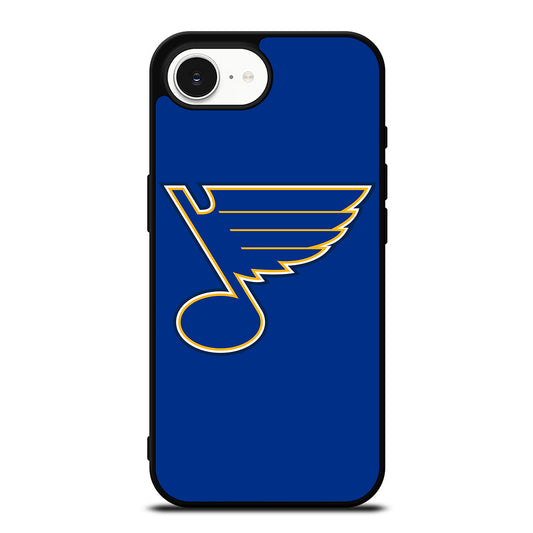 ST LOUIS BLUES LOGO iPhone 16e case black TPU silicone rubber protective cover by Casedear