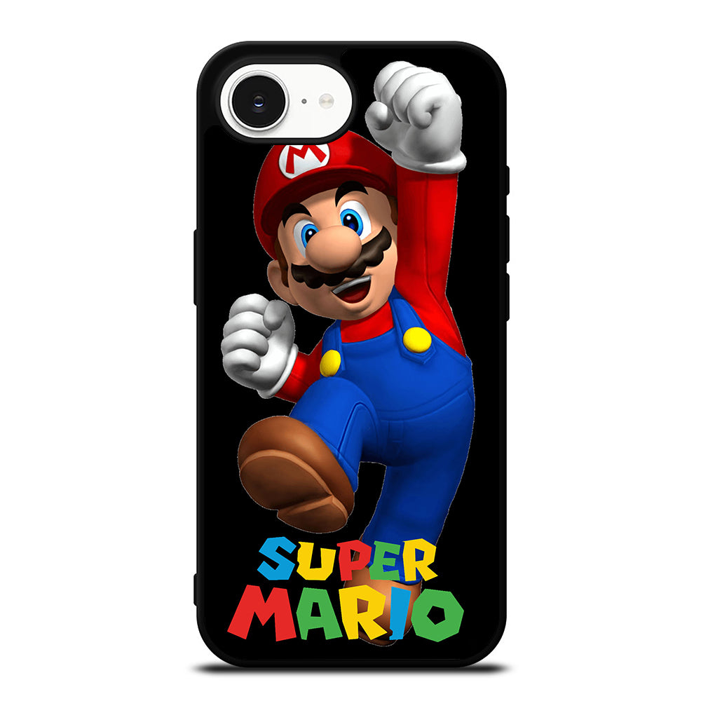 SUPER MARIO HIGH PASSION iPhone 16e case black TPU silicone rubber protective cover by Casedear