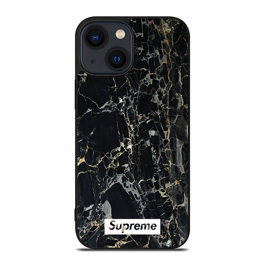 SUPREME BLACK MARBLE iPhone 14 Plus Case