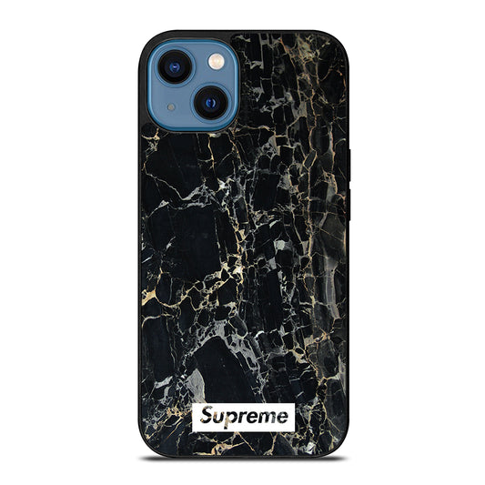 SUPREME BLACK MARBLE iPhone 14 Case