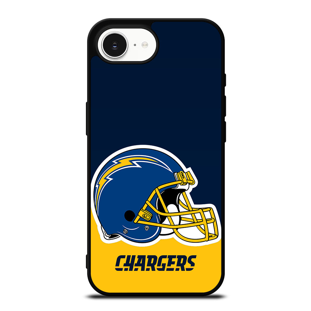 San Diego Chargers Helmet iPhone 16e case black TPU silicone rubber protective cover by Casedear