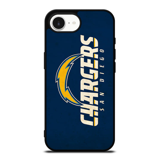 San Diego Chargers Landscape Logo iPhone 16e case black TPU silicone rubber protective cover by Casedear