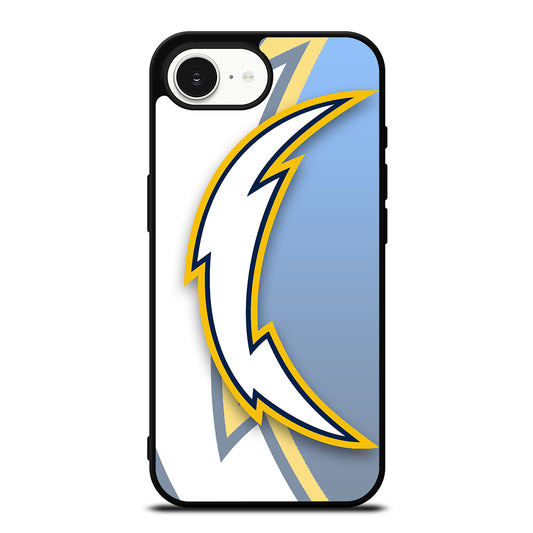 San Diego Chargers Style iPhone 16e case black TPU silicone rubber protective cover by Casedear