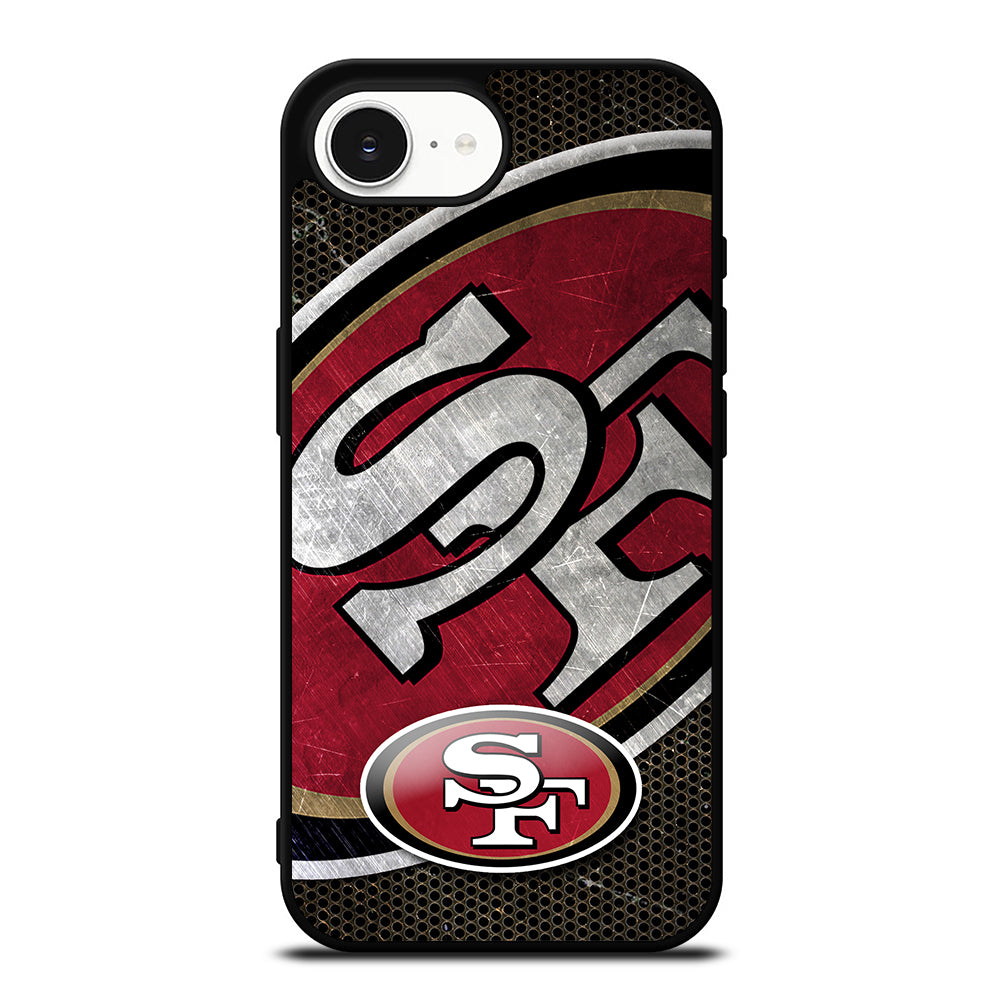 San Francisco 49ers NFL Team iPhone 16e case black TPU silicone rubber protective cover by Casedear