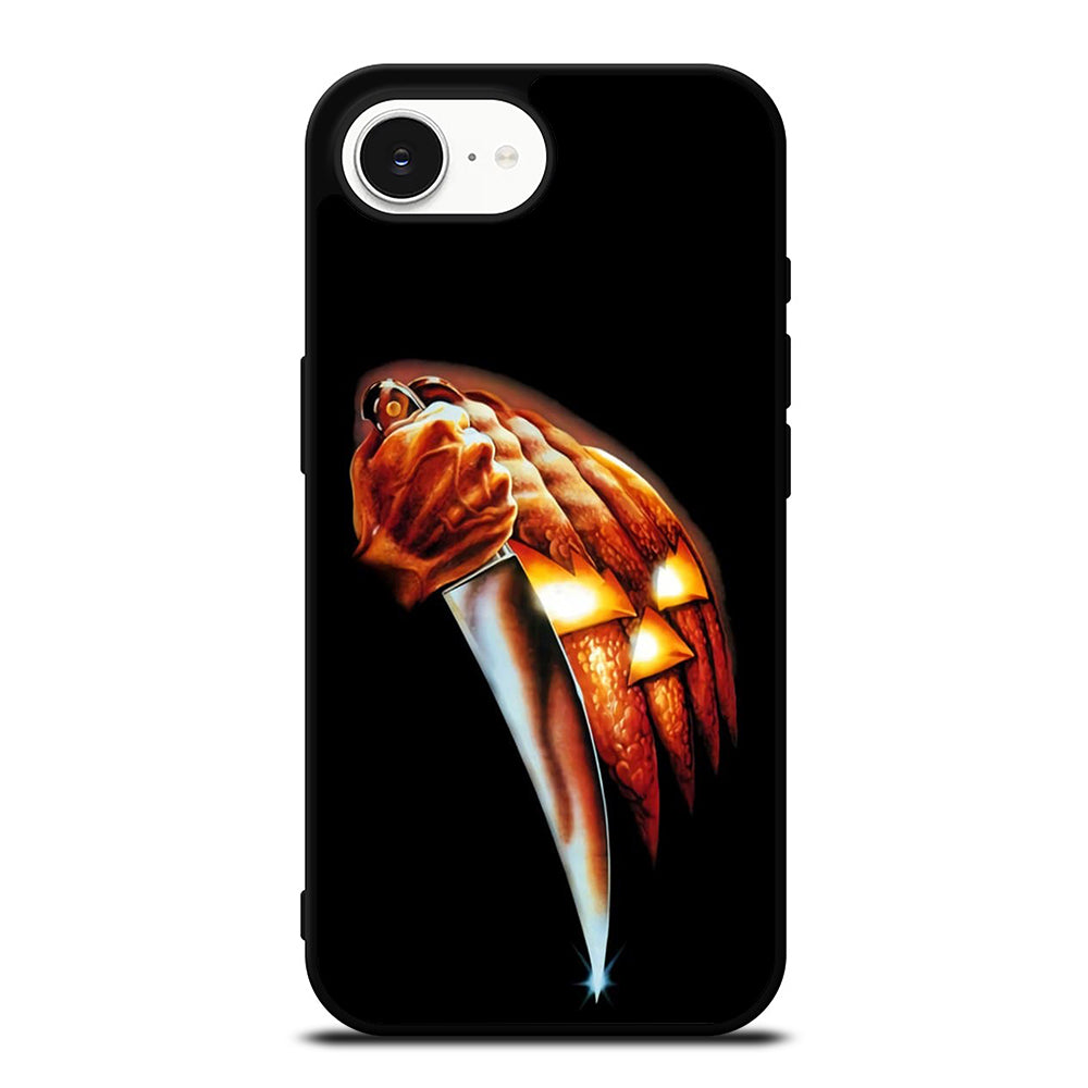 Scary Halloween iPhone 16e case black TPU silicone rubber protective cover by Casedear