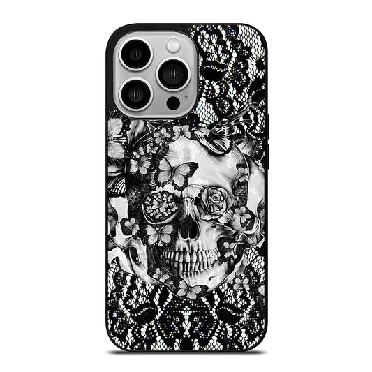 Skull Butterfly Lace iPhone 14 Pro Case