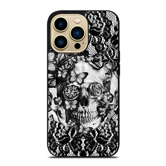 Skull Butterfly Lace iPhone 14 Pro Max Case
