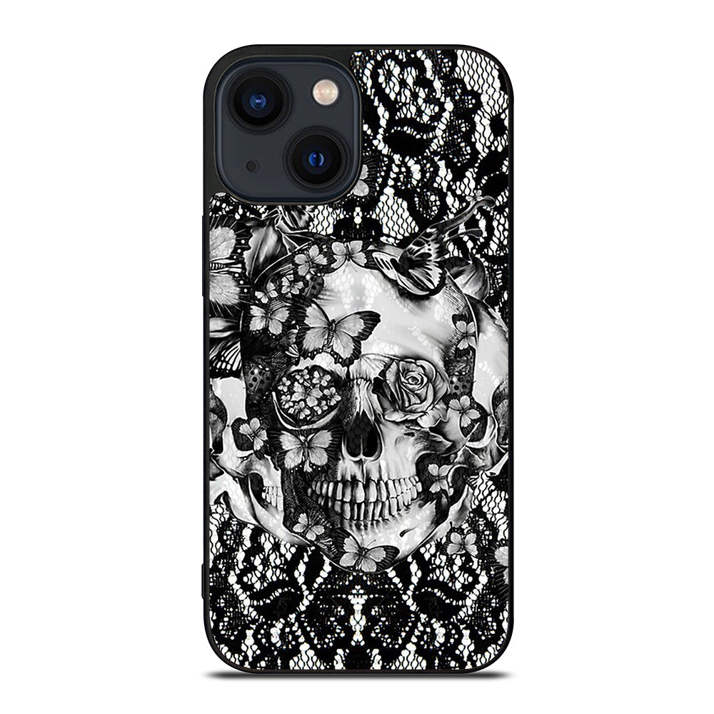 Skull Butterfly Lace iPhone 14 Plus Case