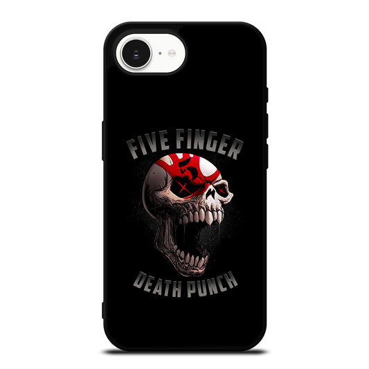 Skull Five Finger Death Punch iPhone 16e case black TPU silicone rubber protective cover by Casedear